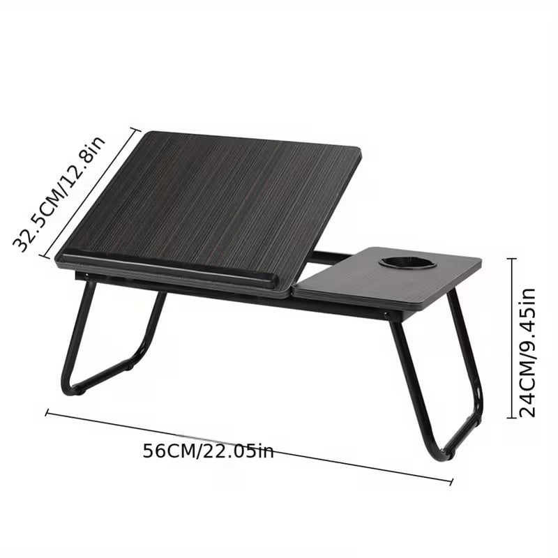 Cozy Comfort Folding Laptop Desk 5 Level Adjustable, Portable with Cup Holder